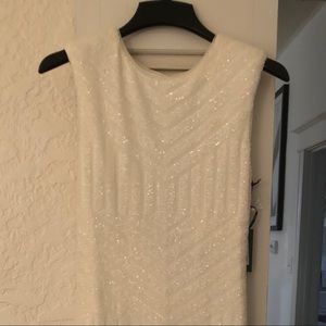 VERA WANG Sequin Long Wedding Dress white-ivory 6